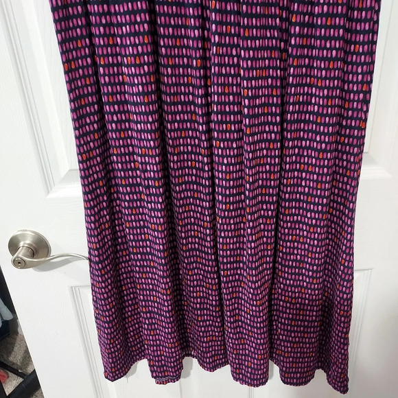 Kohl's Croft & Barrow Navy Color Dash Print Challis Midi Dress in PXL - Picture 7 of 9